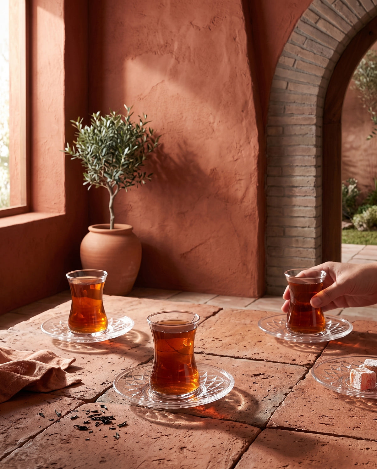 Hand Trimmed Turkish Tea Saucers