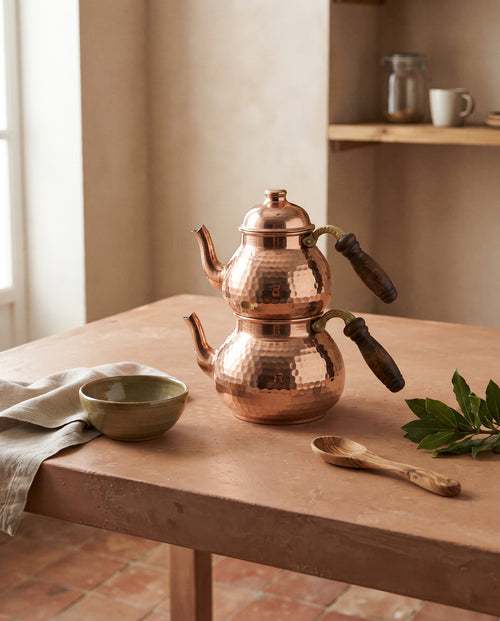 Hand-Hammered Turkish Copper Teapot